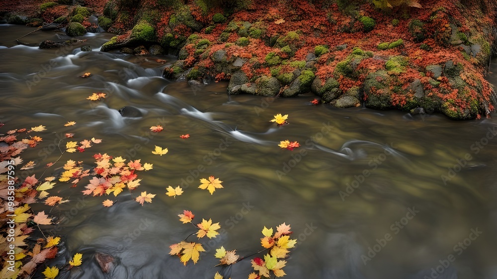 river with autumn river with autumn