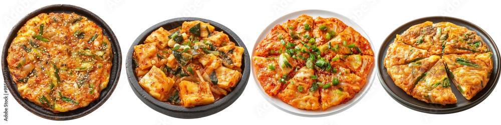 set of Pan Fried Korean Kimchi with Kimchi Jeon, Korean Kimchi, Pan Fried Kimchi Jeon, Front View, Pan Fried Kimchi Jeon, Kimchi Jeon Front View, Korean, on a transparent backgrounds set of Pan Fried Korean Kimchi with Kimchi Jeon, Korean Kimchi, Pan Fried Kimchi Jeon, Front View, Pan Fried Kimchi Jeon, Kimchi Jeon Front View, Korean, on a transparent backgrounds