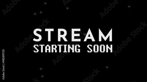 Stream starting soon glitch animation video