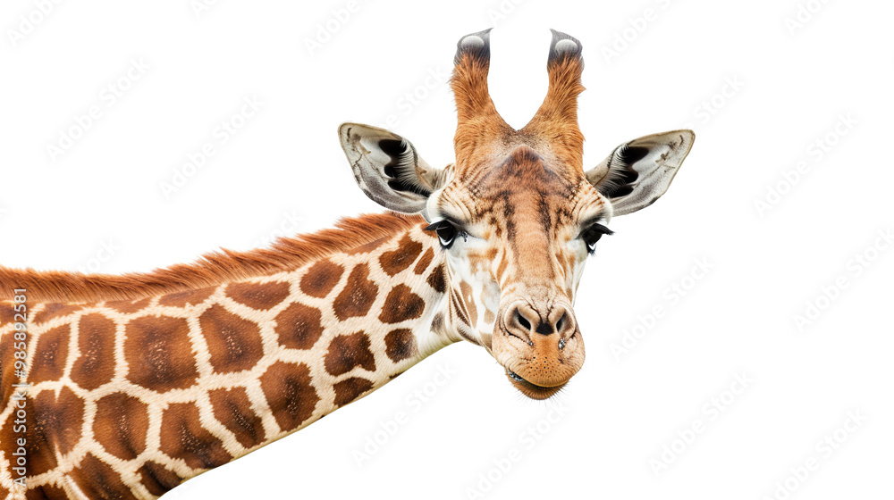 Fototapeta premium Giraffe isolated on transparent background, png