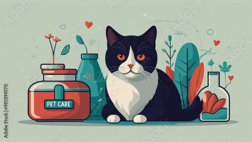 cat healt care design, illustration