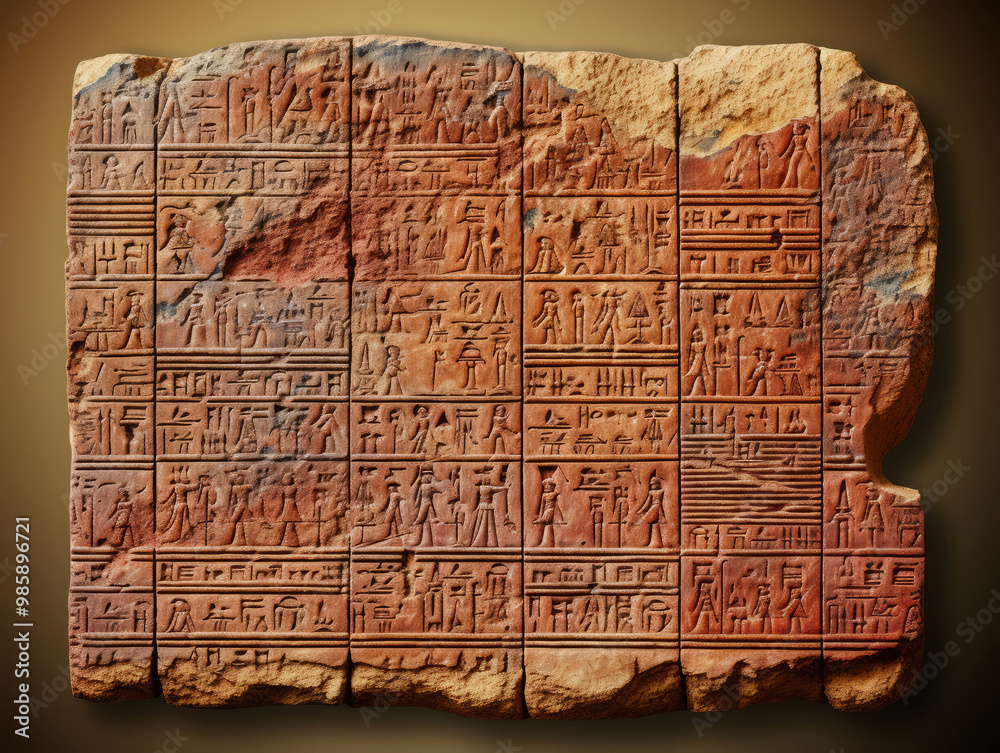 Fototapeta premium Awesome Adventurous historians deciphering the ancient ins