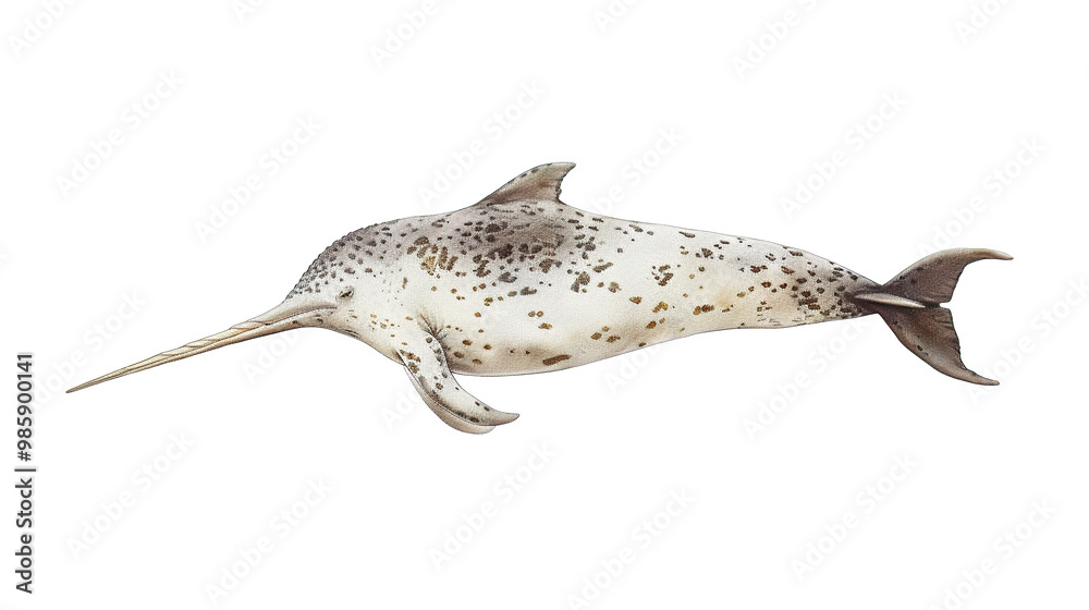 Narwhal isolated on transparent background, png Narwhal isolated on transparent background, png