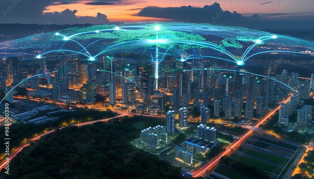 Advanced smart grid map showcasing real-time data overlays and energy ...