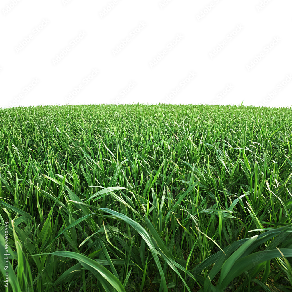 Lush green grass, white isolate background Lush green grass, white isolate background