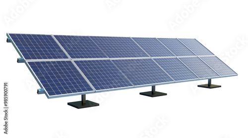 Solar panels isolated on transparent background, png