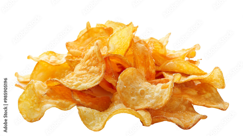 Potato chips isolated on transparent background, png