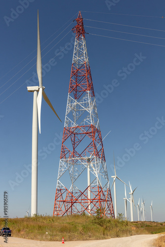 Wind Turbine and High voltage cables.