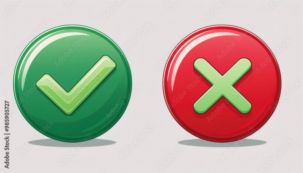Check mark, yes and no isolated on white. Generative Image Check mark, yes and no isolated on white. Generative Image