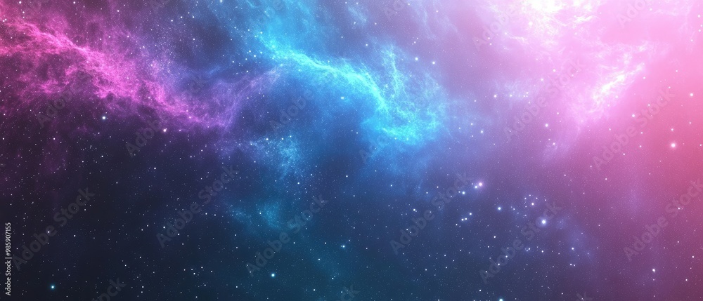 Obraz premium Ultrawide Colorful Nebula Space Galxy Stars Background Wallpaper
