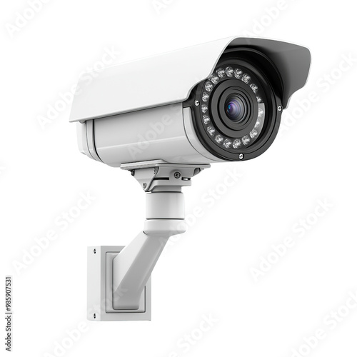 Surveillance camera, white isolated background