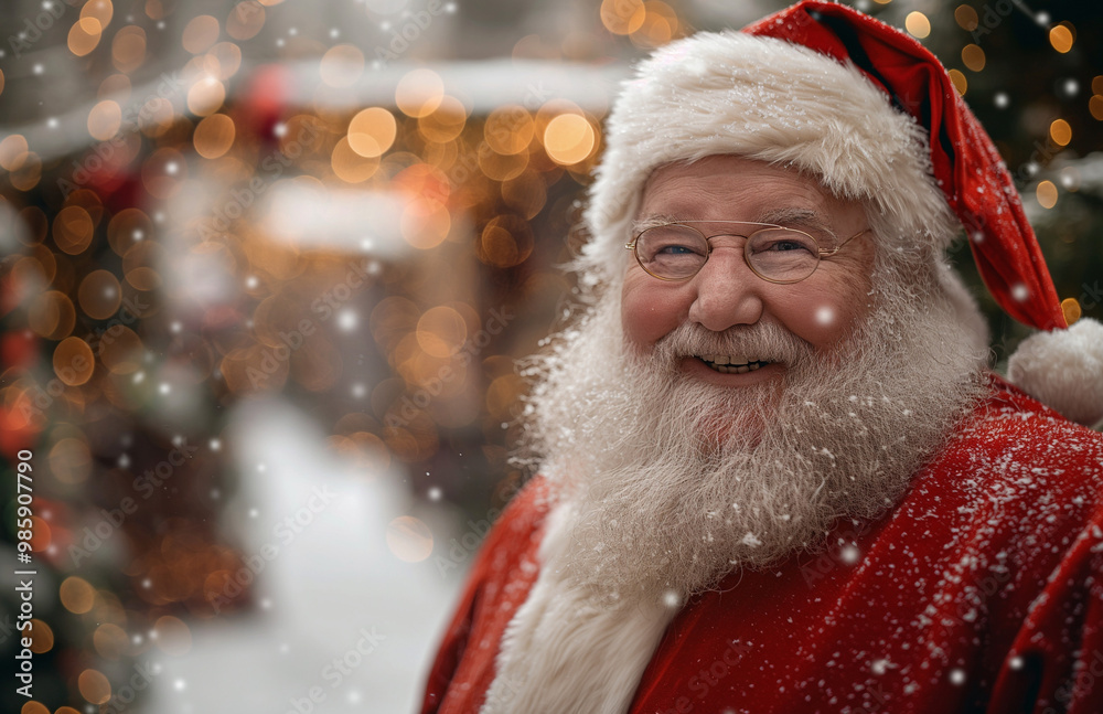 Portrait of Santa Claus on bright background Portrait of Santa Claus on bright background