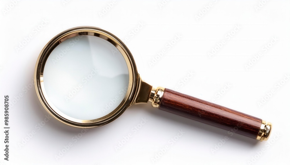 Magnifying glass isolated on white. Generative Image Magnifying glass isolated on white. Generative Image