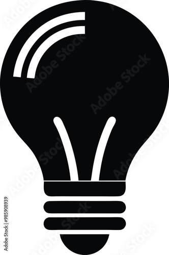 Light bulb icon, Idea lamp vector, bulb flat icon symbol

