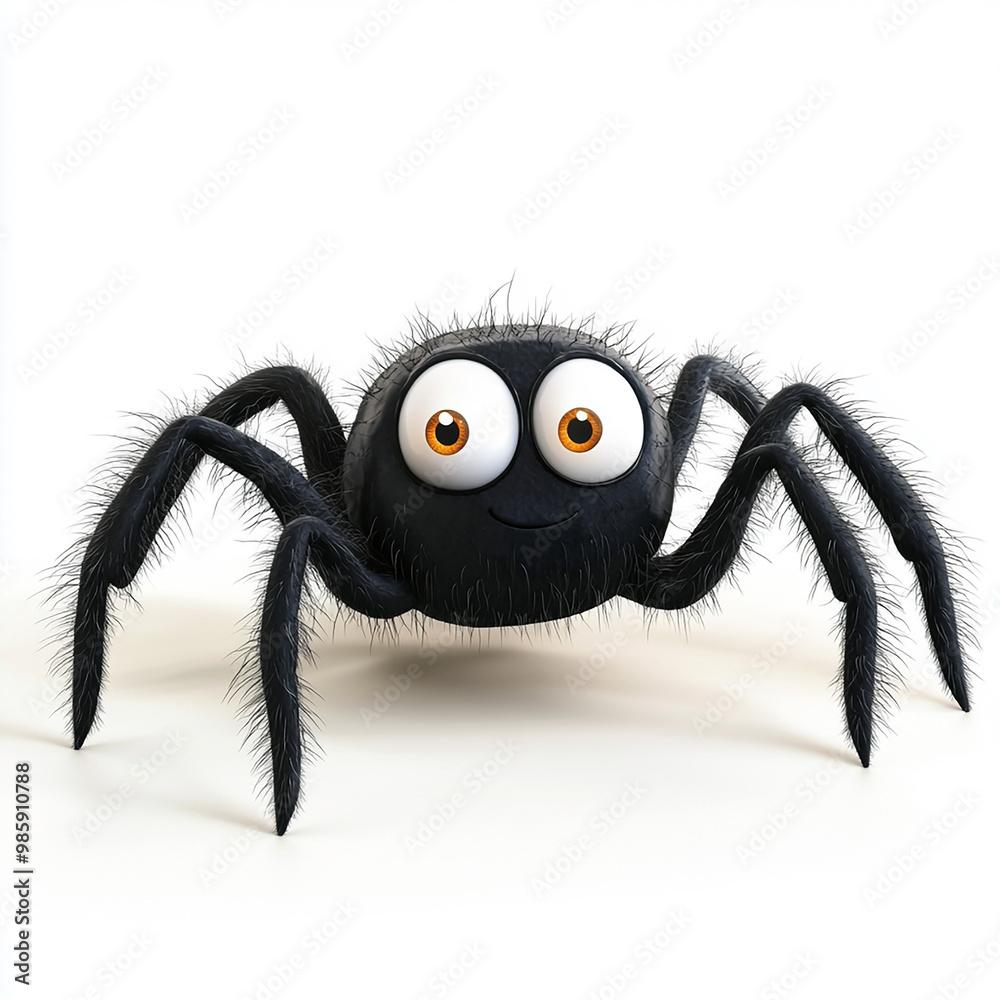 cute spider cartoon character with isolated background generated by AI cute spider cartoon character with isolated background generated by AI