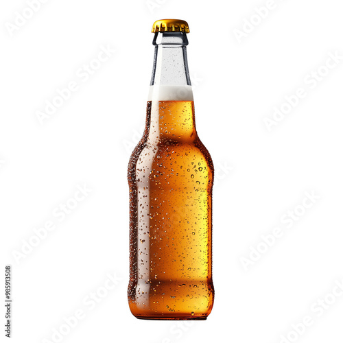 Glass bottle with beer