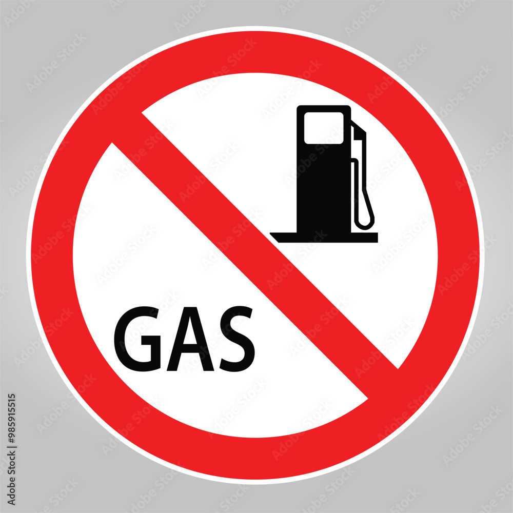 No Gas Allowed Sign for Fuel Restrictions