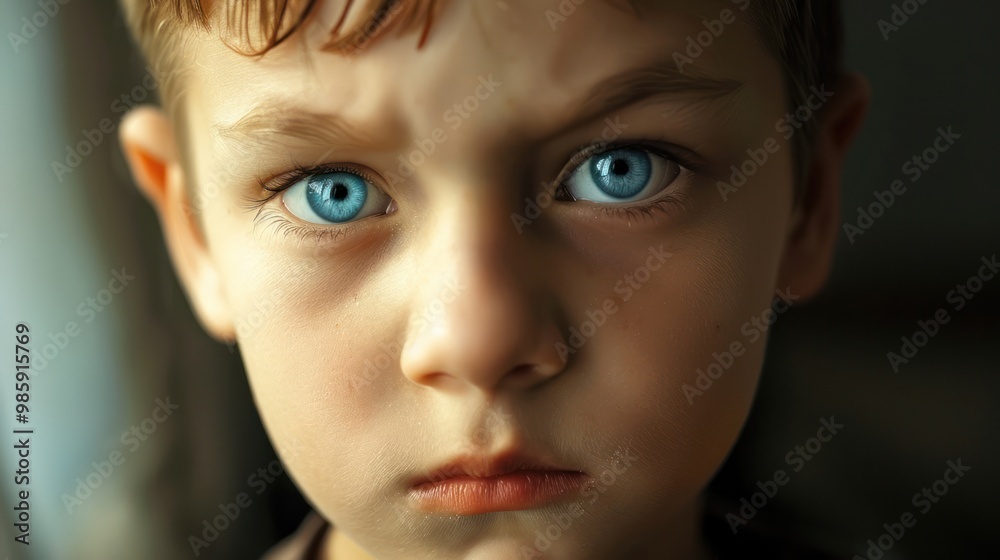Close-up Portrait of a Boy with Blue Eyes Close-up Portrait of a Boy with Blue Eyes