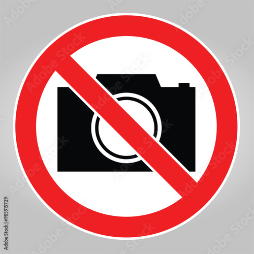 No Photography Sign in Red and White Circle