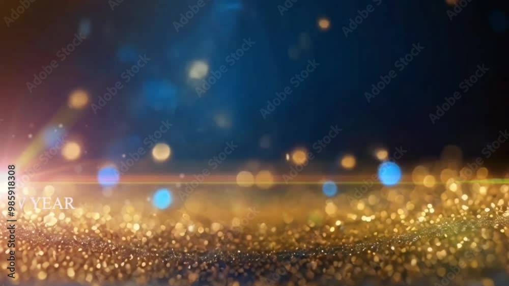 Animation text MERRY CHRISTMAS AND HAPPY NEW YEAR with golden light shine particles bokeh and light lens flare on navy blue background. Animation text MERRY CHRISTMAS AND HAPPY NEW YEAR with golden light shine particles bokeh and light lens flare on navy blue background.