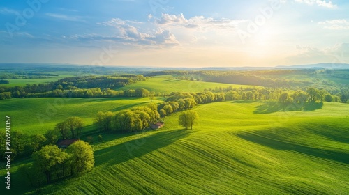 landscape green field sunlight beautiful