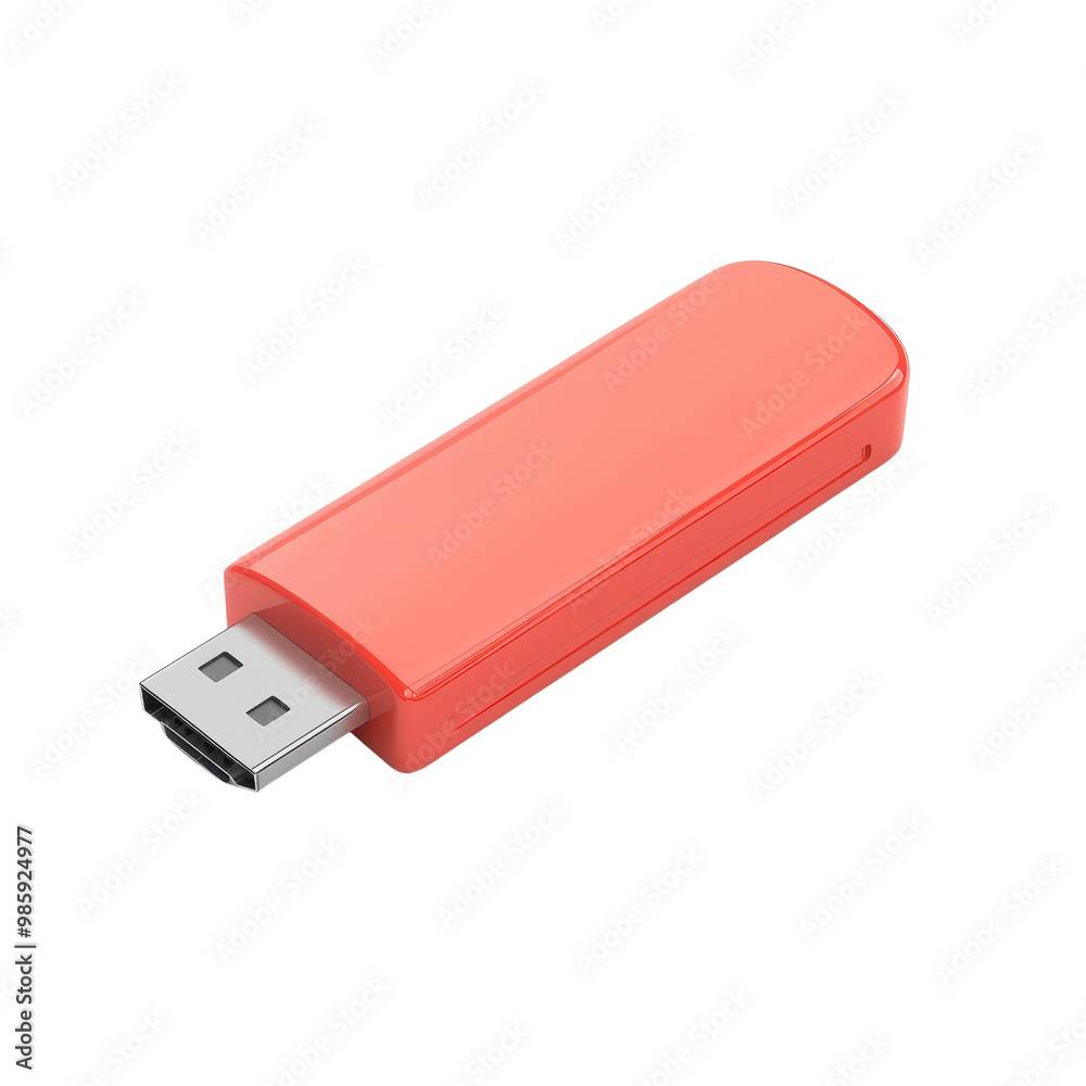 A vibrant red USB flash drive, perfect for data storage and transfer, showcasing modern design and practicality., isolated on a transparent background. A vibrant red USB flash drive, perfect for data storage and transfer, showcasing modern design and practicality., isolated on a transparent background.
