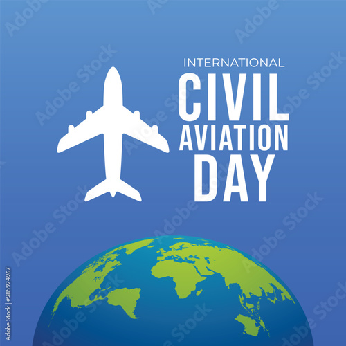 International Civil Aviation Day vector design template good for celebration usage. International Civil Aviation Day design. flat design. eps 10.