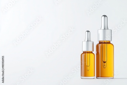 Two floating ampoule bottles at slight angles