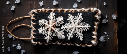 Winter Ornament with Snowflakes photo