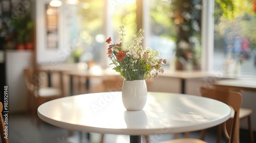 Flowers in a Cafe