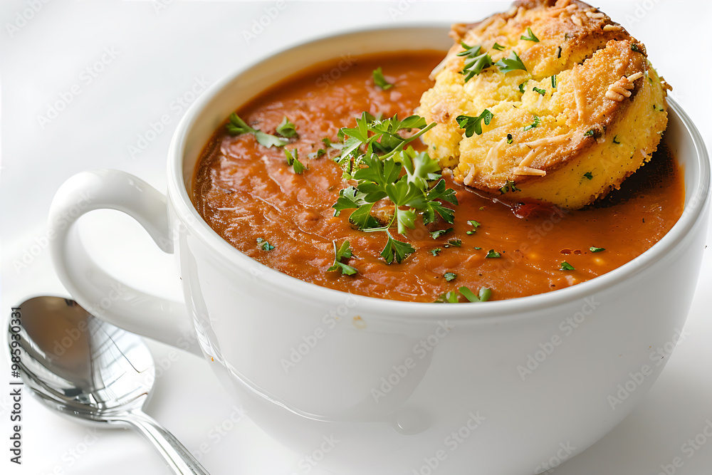 Smokey tomato soup with cheesy cornbread muffins Smokey tomato soup with cheesy cornbread muffins