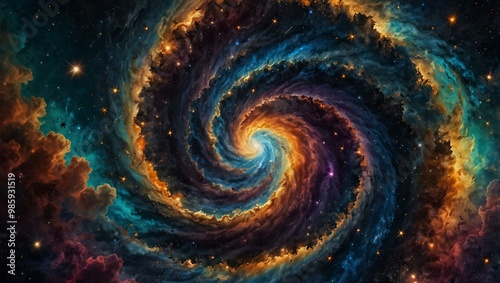 Cosmic swirl depicting a celestial tapestry.