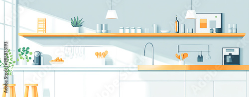 Modern Bright Kitchen with Minimalist Design Elements