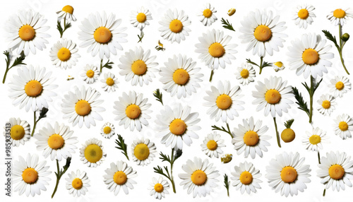  set background olated chamomile technology created daisy chamomile flower isolated white chamomile spring blossom bloom floral flora flower single colours summer plant nature yellow beauty closeup