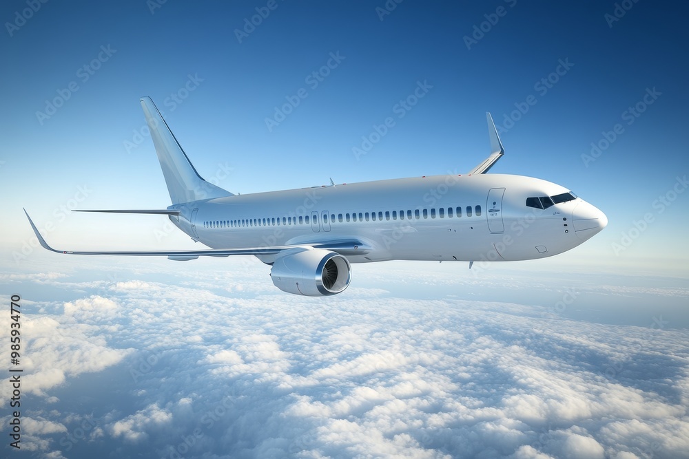 Obraz premium Airplane Flying Above the Clouds