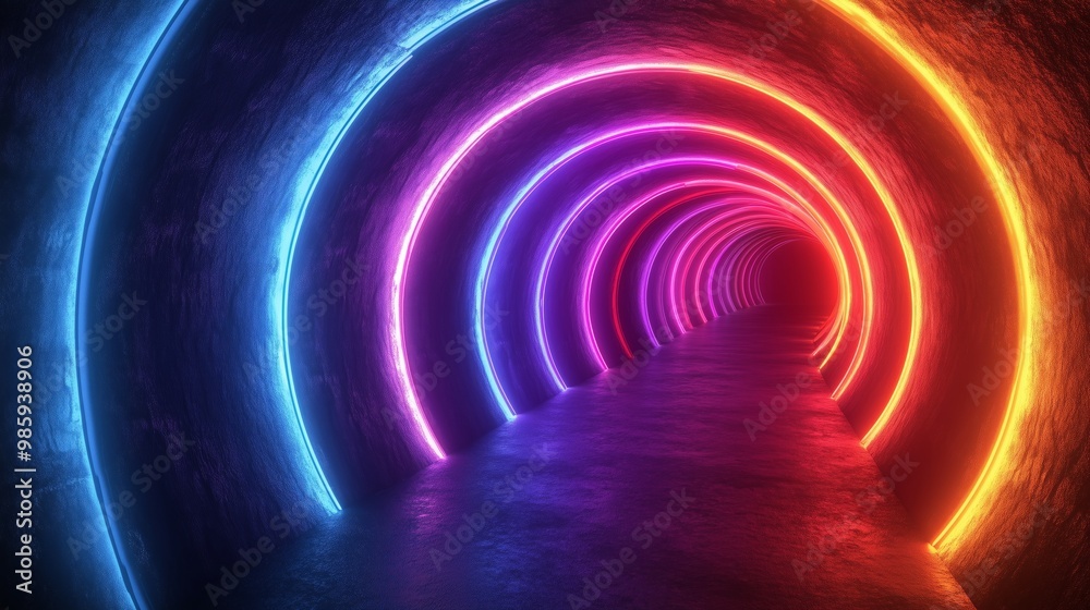 Fototapeta premium Vibrant 3D Glow Circle Background