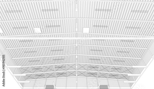 3D illustration of building structure