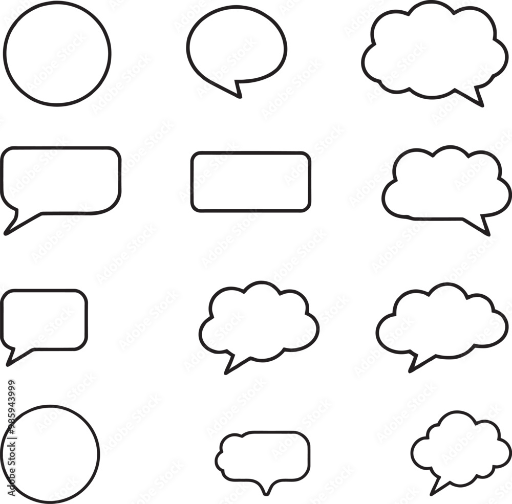 Pack of speech bubbles sketches Pack of speech bubbles sketches