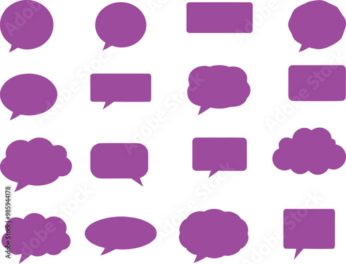 Set of Outline Speech and Thought Bubbles