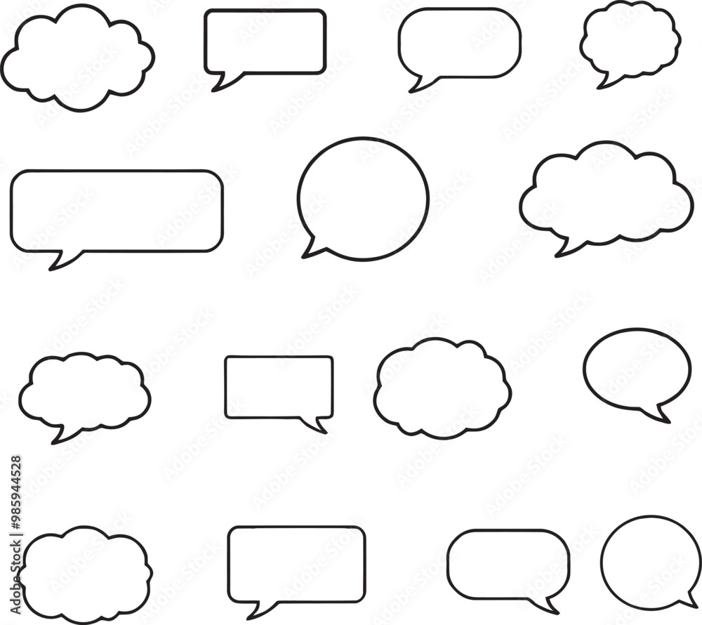 Pack of speech bubbles sketches Pack of speech bubbles sketches