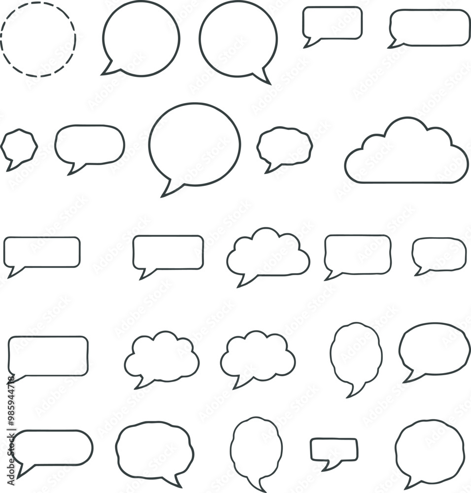 Pack of speech bubbles sketches Pack of speech bubbles sketches