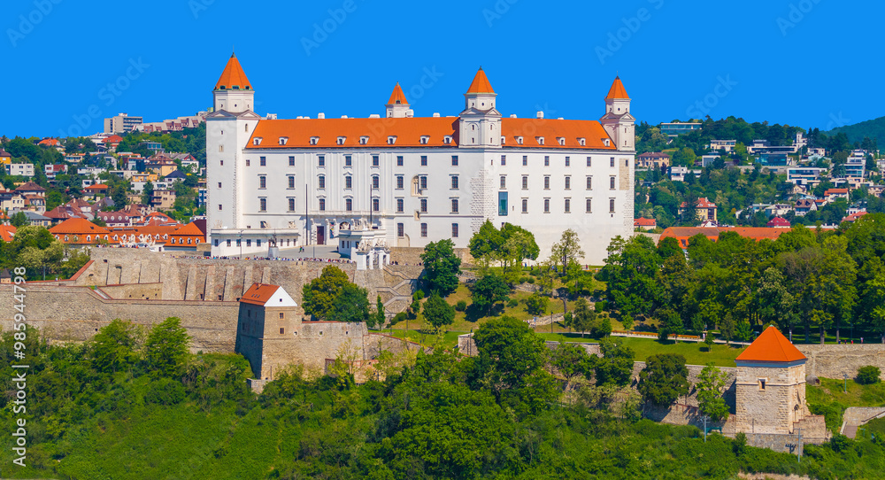 Aerial panorama of Bratislava Castle, Slovakia