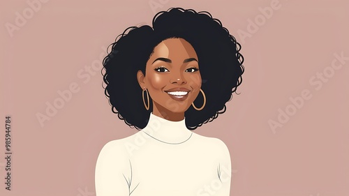 Happy black woman illustration