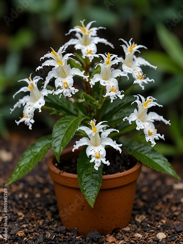 Drimiopsis Maculata, the Little White Soldiers plant. photo