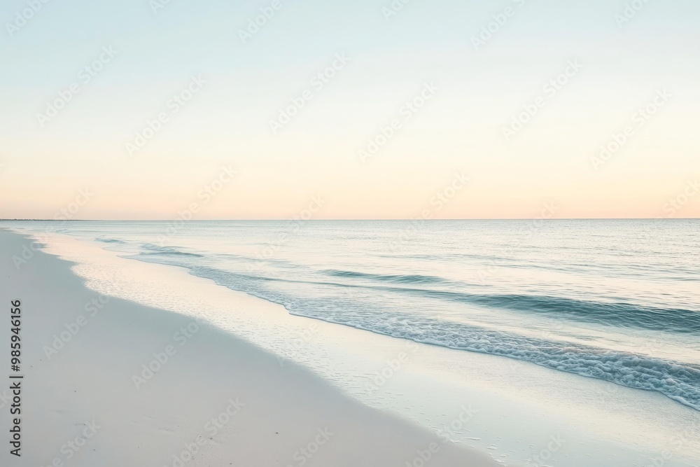 Seascape at Dawn, Soft Hues of Serenity Seascape at Dawn, Soft Hues of Serenity