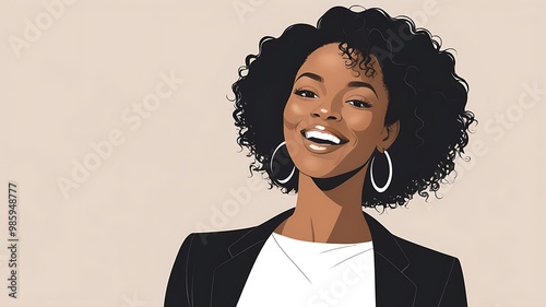 Happy black woman illustration