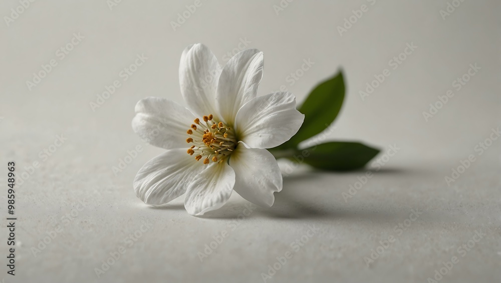 Elegant white flower isolated against a pure white background. Elegant white flower isolated against a pure white background.