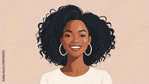 Happy black woman illustration