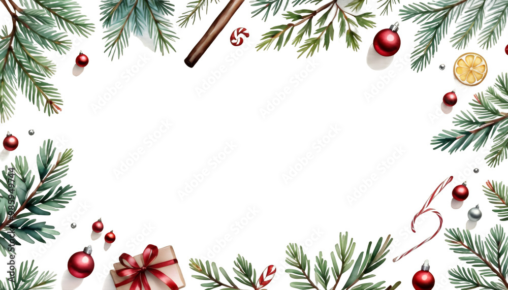 place text background branches olated christmas watercolor illustration fir frame merry christmas new year christmas tree branch celebration design fir tree greeting card holiday leaf pine watercolor