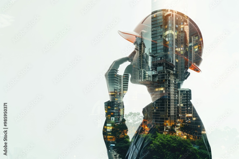Engineer in smart city with high construction development vision. Engineer in smart city with high construction development vision.